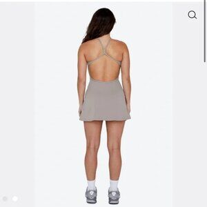 SET Active womens Taupe casual sport Activewear dress skort open back size small